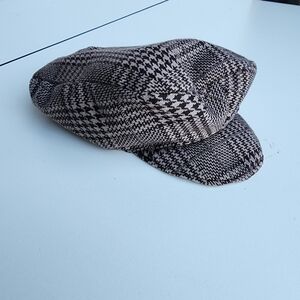 Kids Boys Newsboy Cap Tweed Flat Beret Cabbie Hat Brown Houndstooth 6-12 Mos